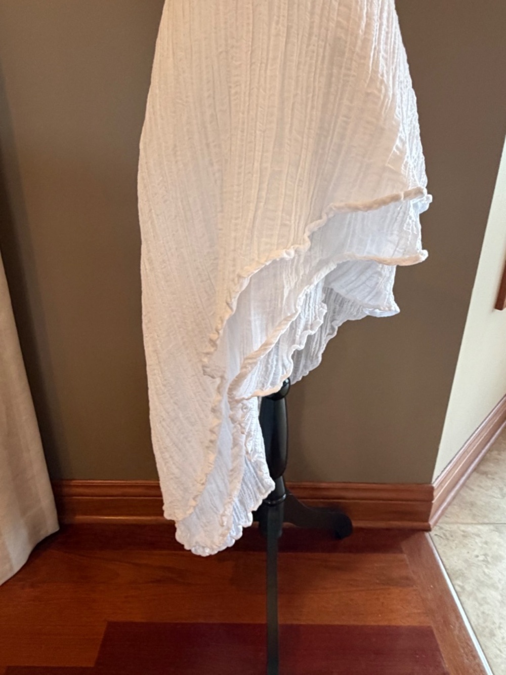Guess Eco Danny White Gauze White A-Symmetrical Dress, party Size Medium - Picture 7 of 15